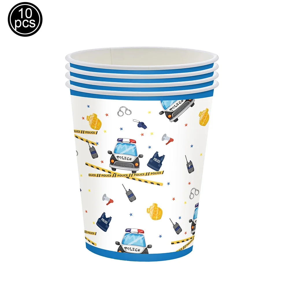 Police-Themed Birthday Party Balloon Supplies for Boys