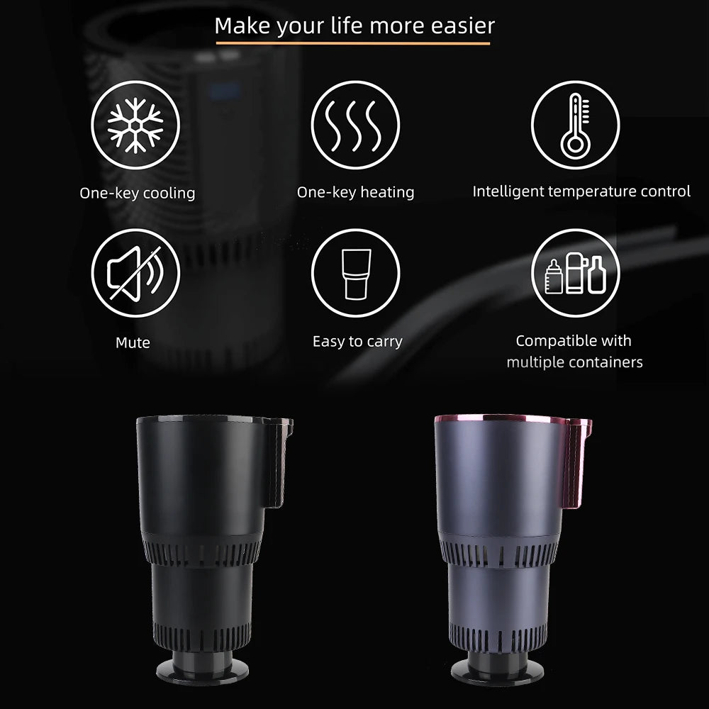 Car Cooling Heating Cup Holder &ndash; 12V Smart Display Temp