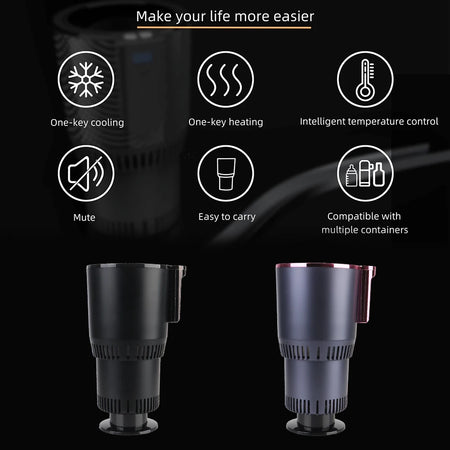 Car Cooling Heating Cup Holder &ndash; 12V Smart Display Temp