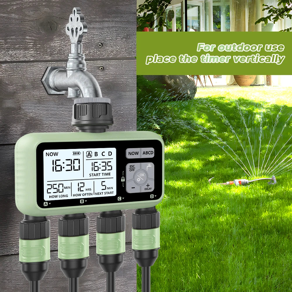 Eshico HCT-379 - Four-Outlet Smart Water Timer For Gardens
