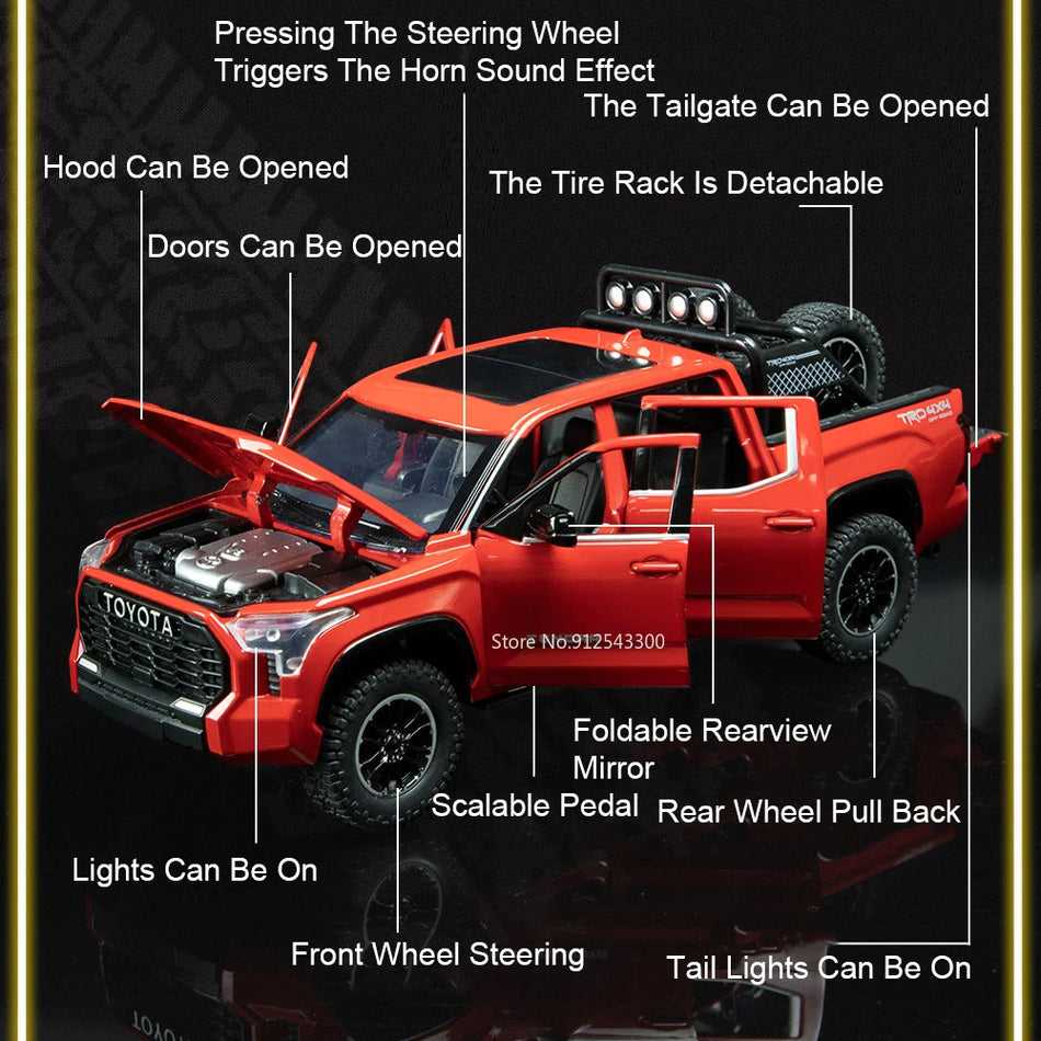 1:24 Jucărie Diecast Off-Road LC80 cu Uși Care Se Deschid, Înapoi, Sunet și Lumină