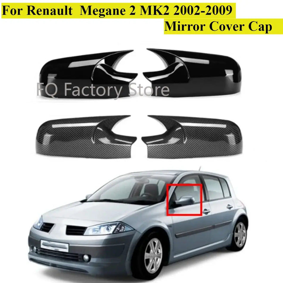 ABS Rear View Mirror Covers For Renault Megane 2 MK2 2002-2009 by InterCyprus Trading Ltd