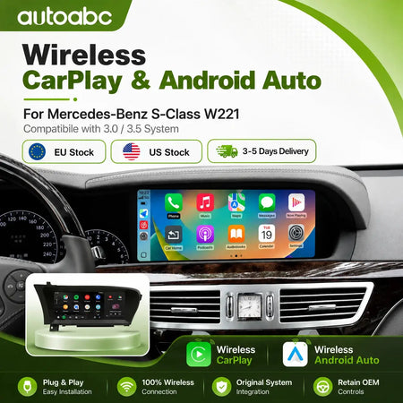 10.25″ Screen Wireless CarPlay for Mercedes Benz S-Class/CL W221 NTG3.0/3.5 System 2006-2012 With Android Auto Navigation BT GPS by InterCyprus Trading Ltd