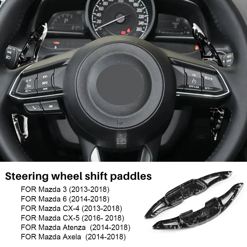 Carbon Fiber Steering Wheel Shift Paddles For Mazda 3 CX-4 CX-5 6 by InterCyprus Trading Ltd