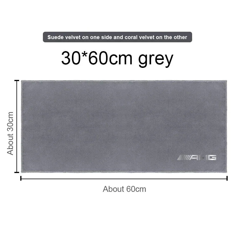 High-Quality Suede Glass Cleaning Cloth - Absorbent &amp; Traceless for Mercedes Benz Models (AMG GLC GLE GLB GLS W204 W205 W203 W211 W212 W213) L / 1PCS
