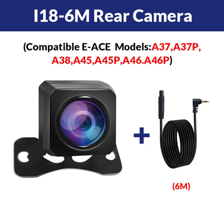 E-ACE I18 Rearview Mirror Camera &ndash; FHD 1080P Night Vision 6M Cable-I18 / 5V