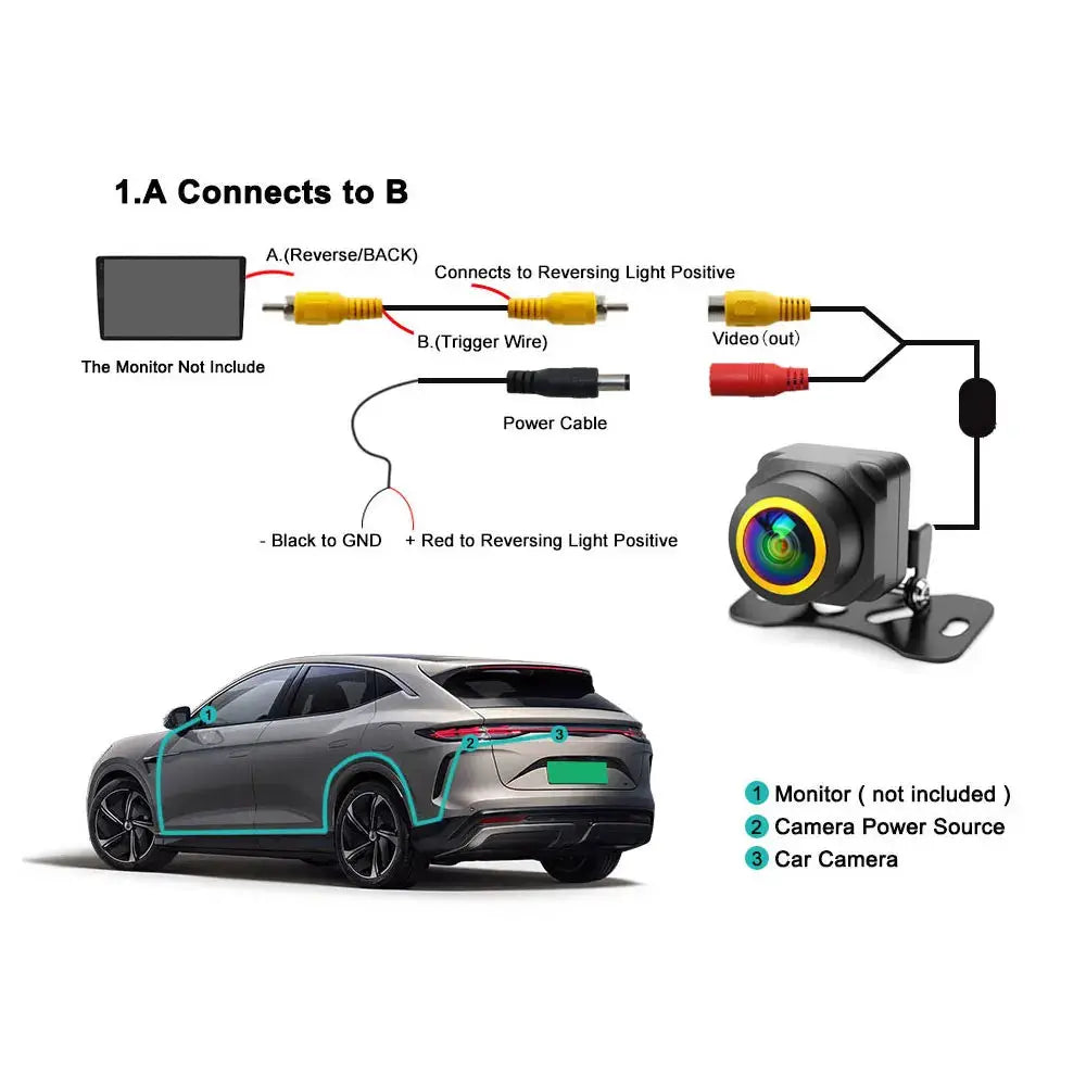 SMARTOUR 4K AHD 1080P Intelligent Dynamic Trajectory Car Rear View Camera 180 Degree Night Vision With Parking Track Line by InterCyprus Trading Ltd
