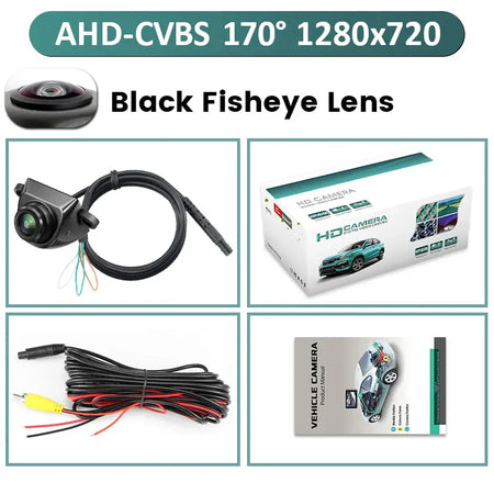 GreenYi AHD1080P Car Rear View Camera 360° Adjustable Mini Side/Front/Backup 170° Fisheye Night Vision Vehicle Reverse Universal by InterCyprus Trading Ltd