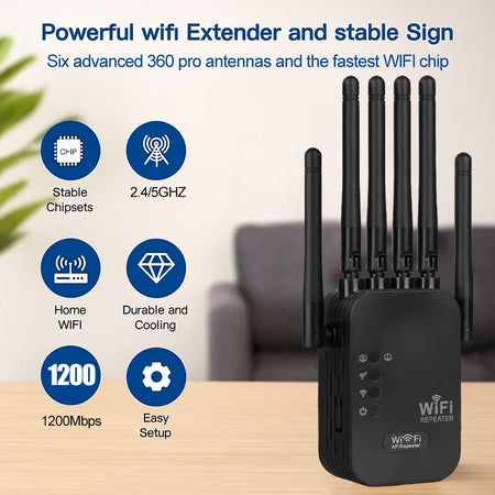 Magecam 2.4G/5GHz WiFi Extender &ndash; Fast 1200Mbps Signal