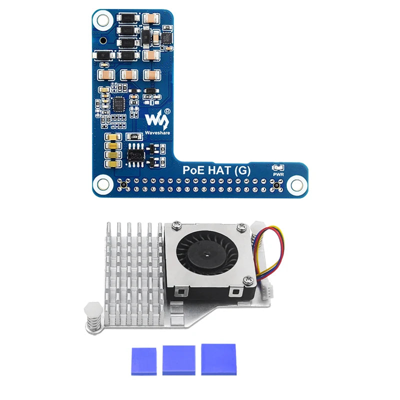Raspberry Pi 5 PoE HAT &ndash; 5V 5A Power Over Ethernet Support HAT-Cooler