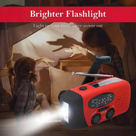 Solar Hand Crank Camping Light &ndash; AM FM Radio USB Charging