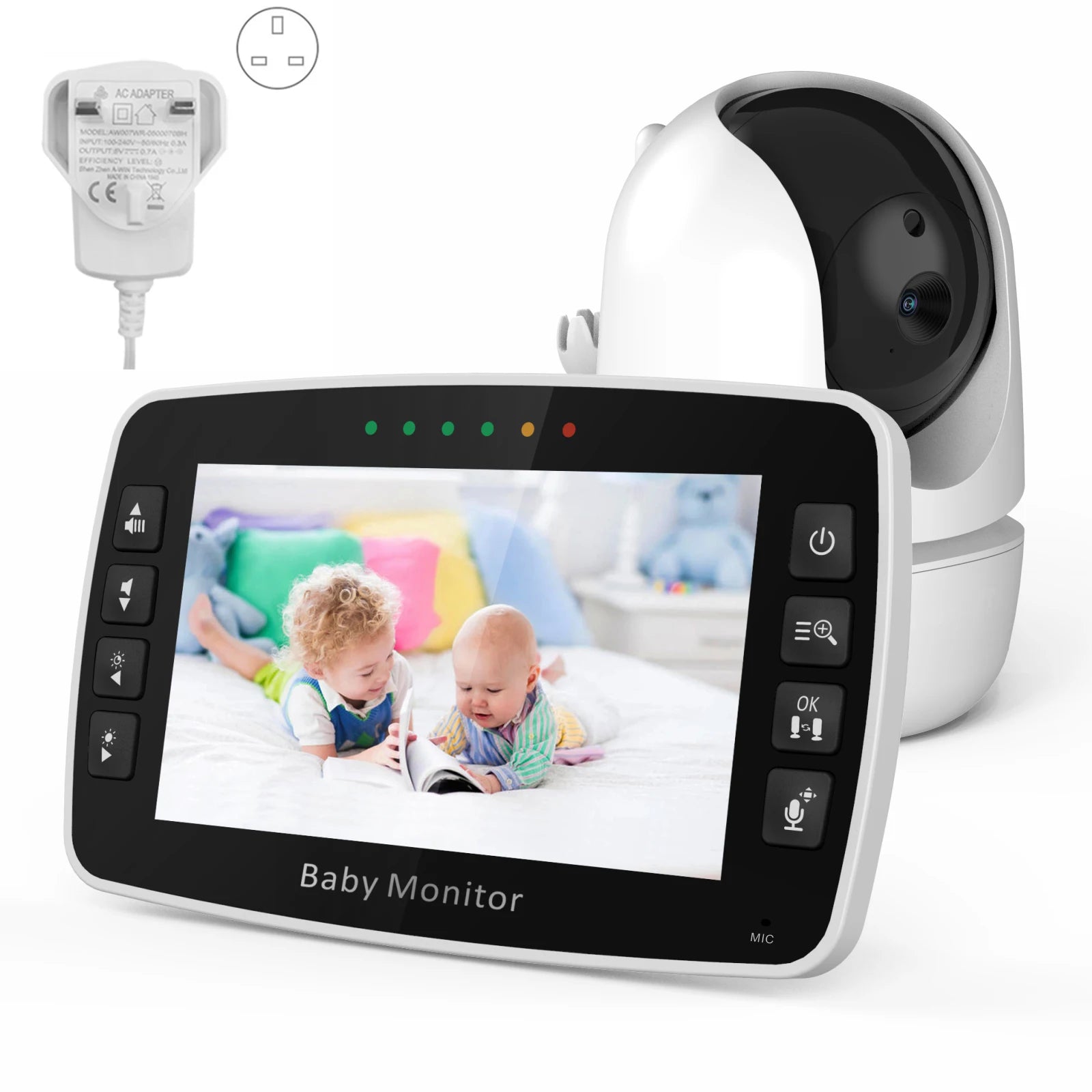 4.3-Inch Wireless PTZ Baby Monitor with Temperature Display UK PLUG / CHINA