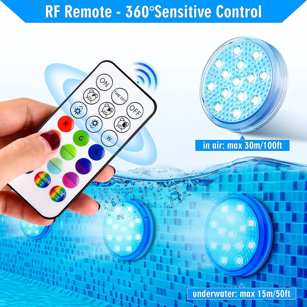 Rechargeable Underwater Pool Lights &ndash; Remote Color Changing