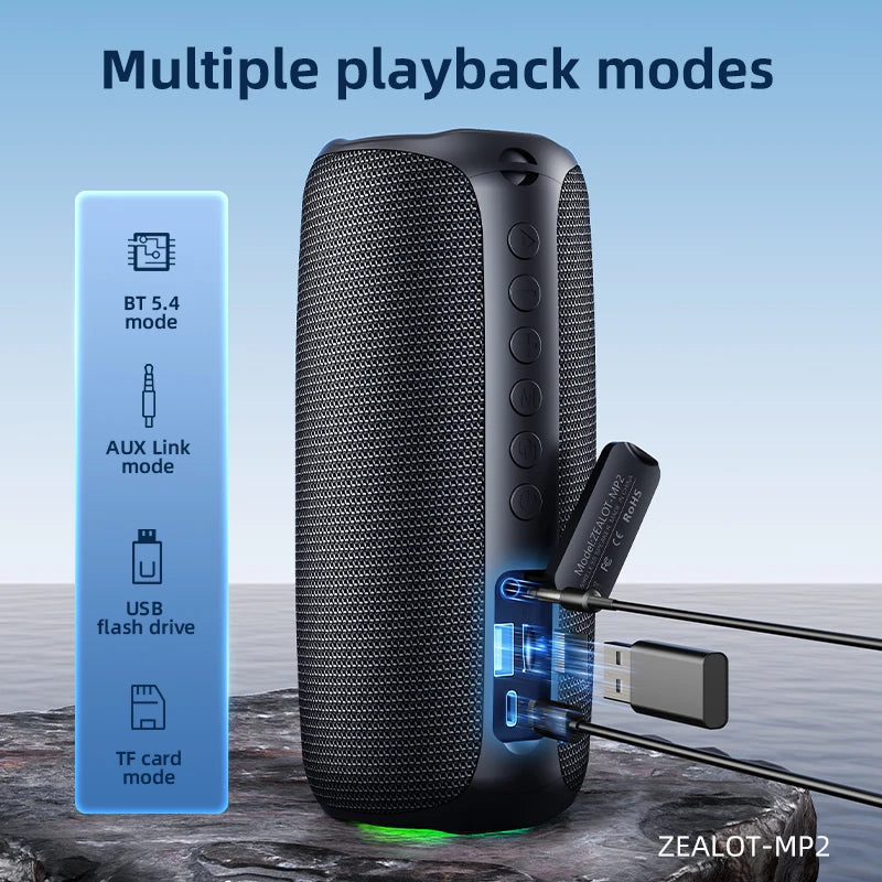 ZEALOT-MP2m Karaoke Machine &ndash; Enhanced Bass Wireless Mic