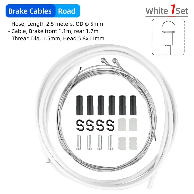 Deemount Brake Derailleur Cables Kit &ndash; Durable Carbon Steel Construction Road Brake C02C05 WT / CHINA