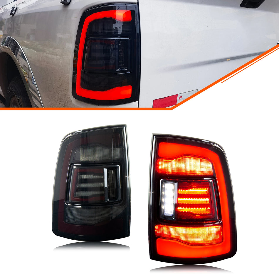 Xunder LED bakljus för Dodge Ram 1500 2500 3500 2008-2018 4:e generationens sekventiella blinkers svarta baklampor komplett set