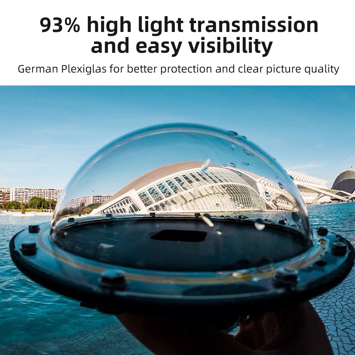 TELESIN 6 Inch Dome Port GoPro Hero 9-13 &ndash; 30M Waterproof