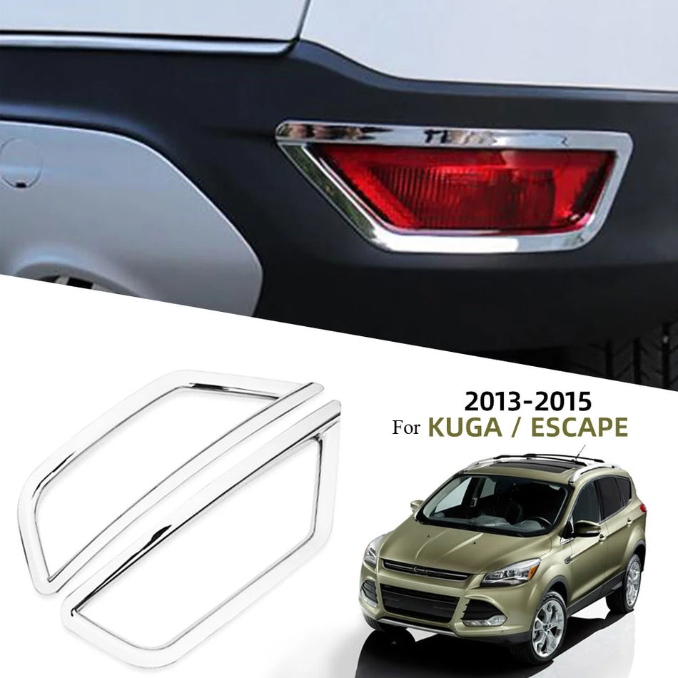 Cornice luce posteriore fendinebbia Ford Kuga Escape, rifinitura argento ABS, confezione da 2 pezzi