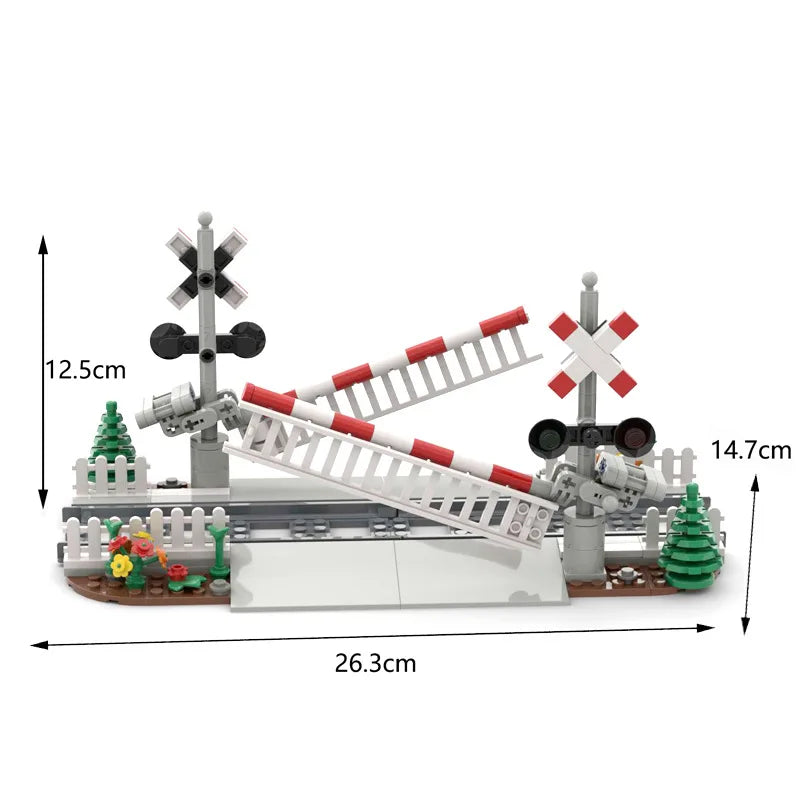 MOC City Train Railing Crossing Bricks &ndash; Lego Compatible