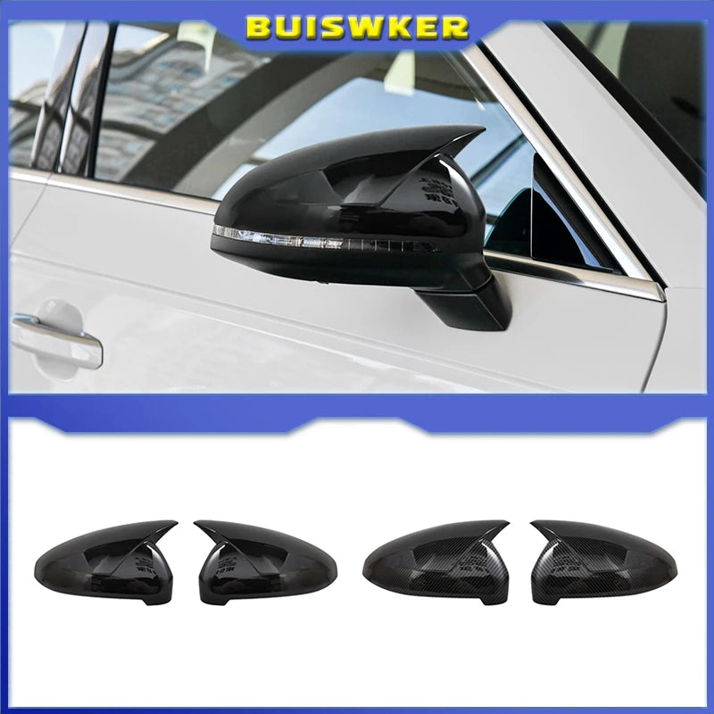 2x Anglies Pluošto Stiliaus Juodos Veidrodžių Dangteliai Audi A4 B9