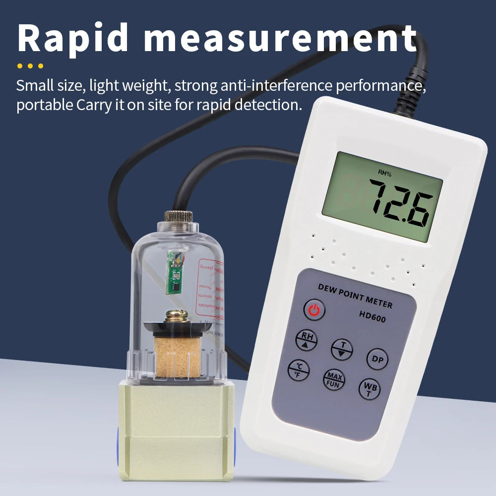 HD600 Handheld Dew Point Meter &ndash; Backlight Display