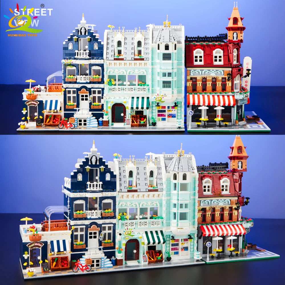 HUIQIBAO MOC City Corner Coffee Shop Blocks &ndash; Fun Build