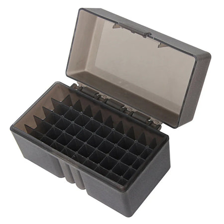 L1QPJ0502 50-Round Flip-Top Rifle Ammo Box &ndash; Easy Access Gray
