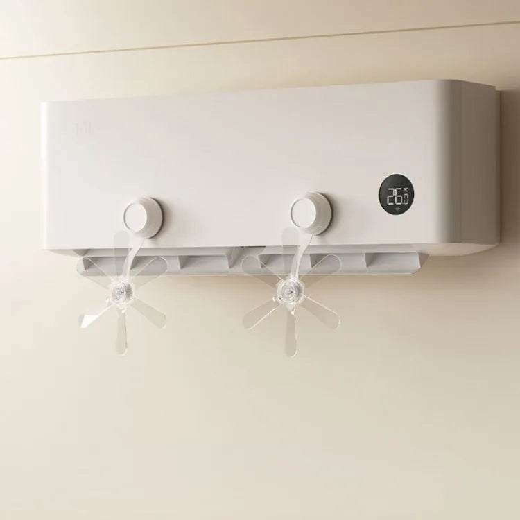 Suction Cup Wall Mounted Air Conditioning Fan - Windproof &amp; Adjustable Airflow Transparent 2pcs