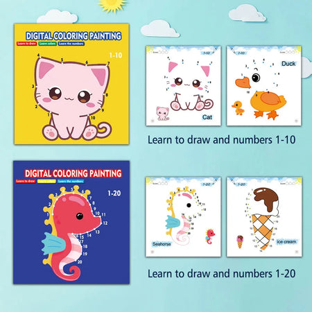Line Drawing Doodle Books for Kids Num1-10 Num1-20