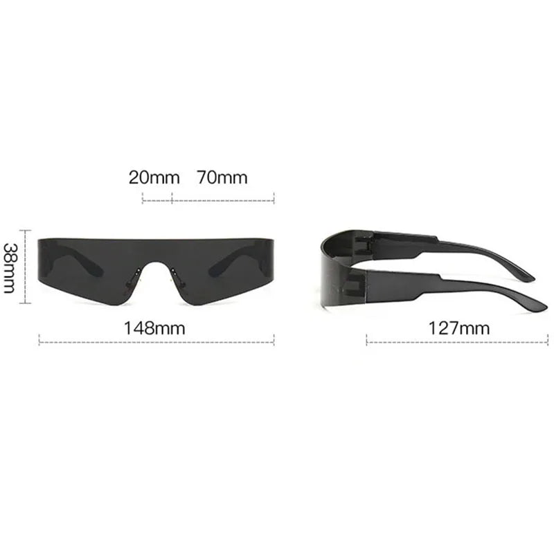 Trendy Cyberpunk Frameless UV400 Sports Sunglasses for Women
