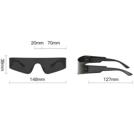 Trendy Cyberpunk Frameless UV400 Sports Sunglasses for Women