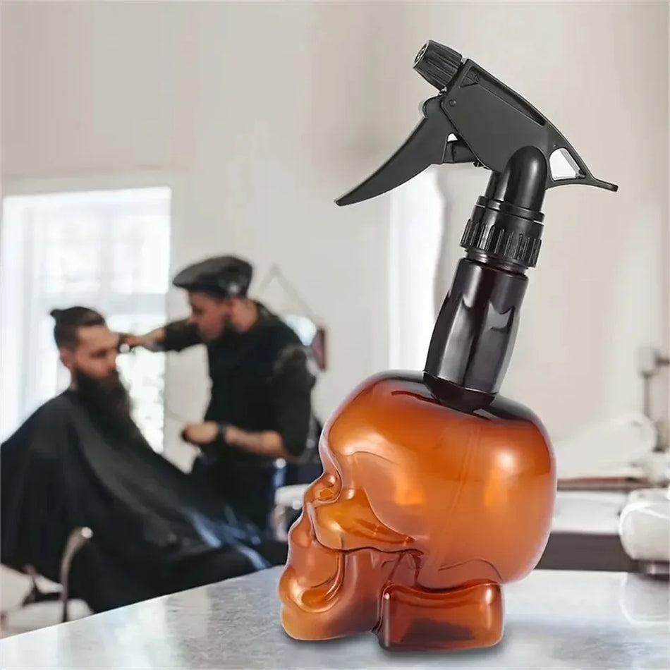 Garrafa de Spray de Plástico Skull 500ml com Bico de Pressão para Tatuagem