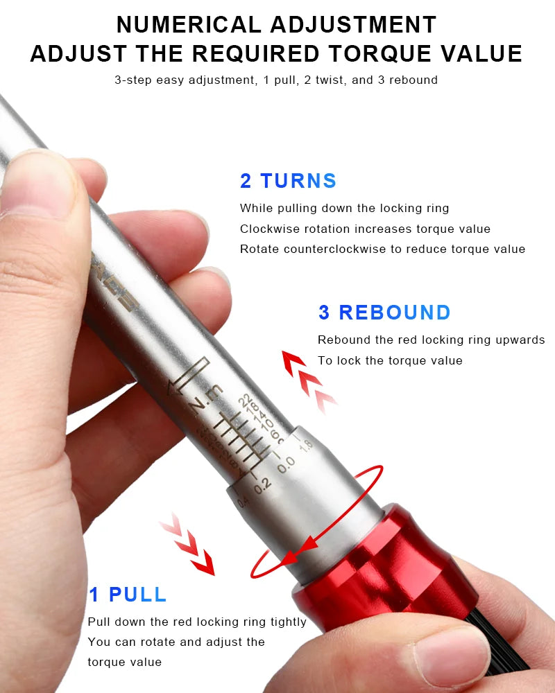 RIDERACE Bicycle Torque Wrench Set 15Pcs &ndash; Dual Direction Precision Bike Repair Tool