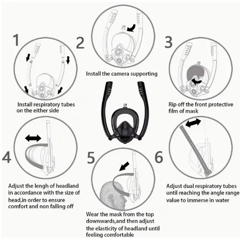 180 Degree Full Face Snorkel Mask Pro &ndash; Wide-Eye Panorama