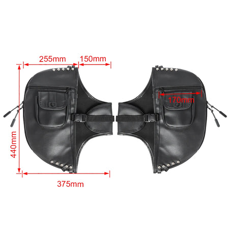 Motorcycle Black Soft Lowers Chaps &ndash; Premium PU Leather Leg Warmers