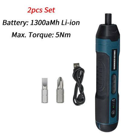 Mini Electric Screwdriver Set &ndash; USB Rechargeable 1300mAh 2 pcs set