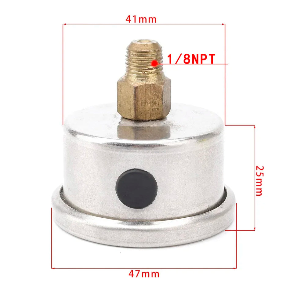 Universelles Kraftstoffdruckmessgerät 0-160 psi, 1/8 NPT, mit AN6/AN8/AN10-Adaptern