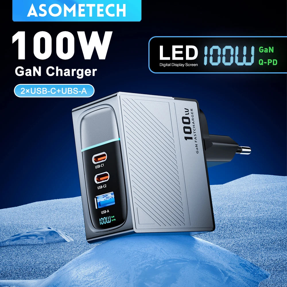 GaN USB Charger 100W &ndash; Ultra-Fast Charging for Multiple Devices