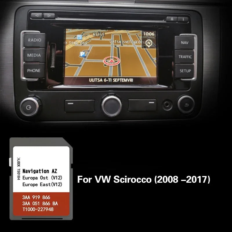 VW Scirocco Navi MAP SD Card 2008-2017 &ndash; Multi Country Maps for VW Scirocco / CHINA