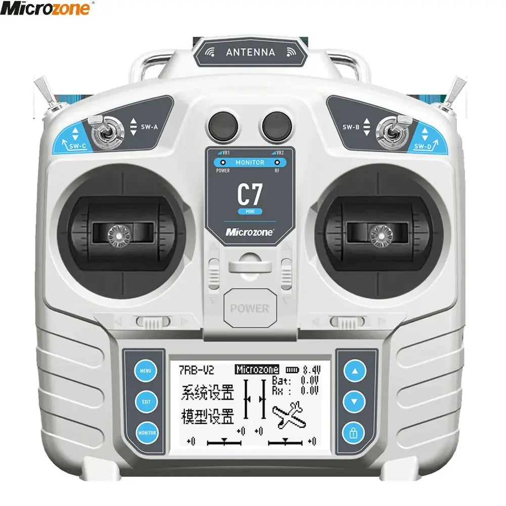 MicroZone MC7 C7 MINI 2.4G Controller Transmitter with MC8RE Receiver Radio System for RC Aircraft Drones Multirotor Helicopters by InterCyprus Trading Ltd