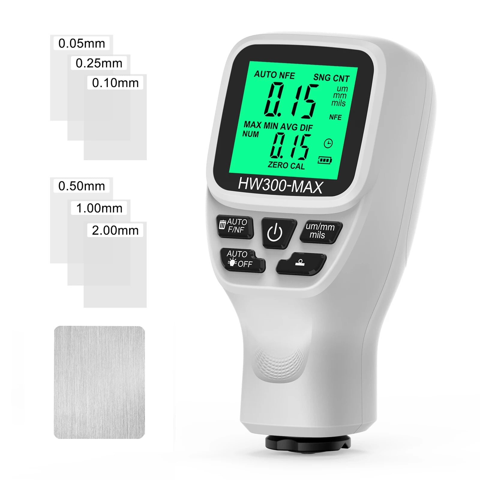 HW-300MAX Car Paint Thickness Gauge &ndash; LCD Backlight HW300MAXWhite
