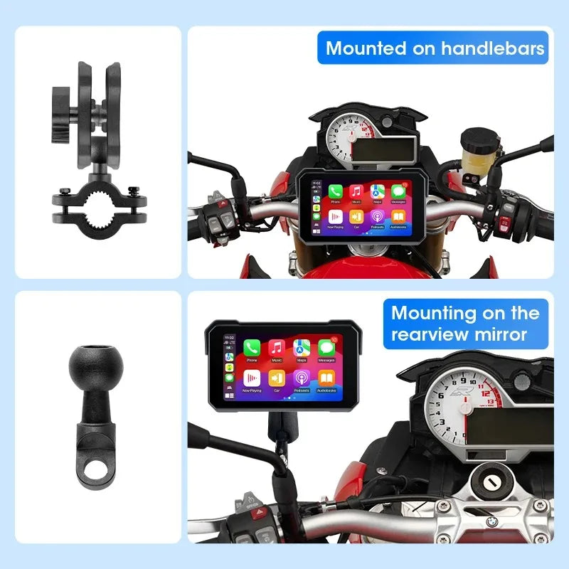 Srnubi Motorcycle Display Screen &ndash; Waterproof Digital Dashboard with Carplay and Android Auto