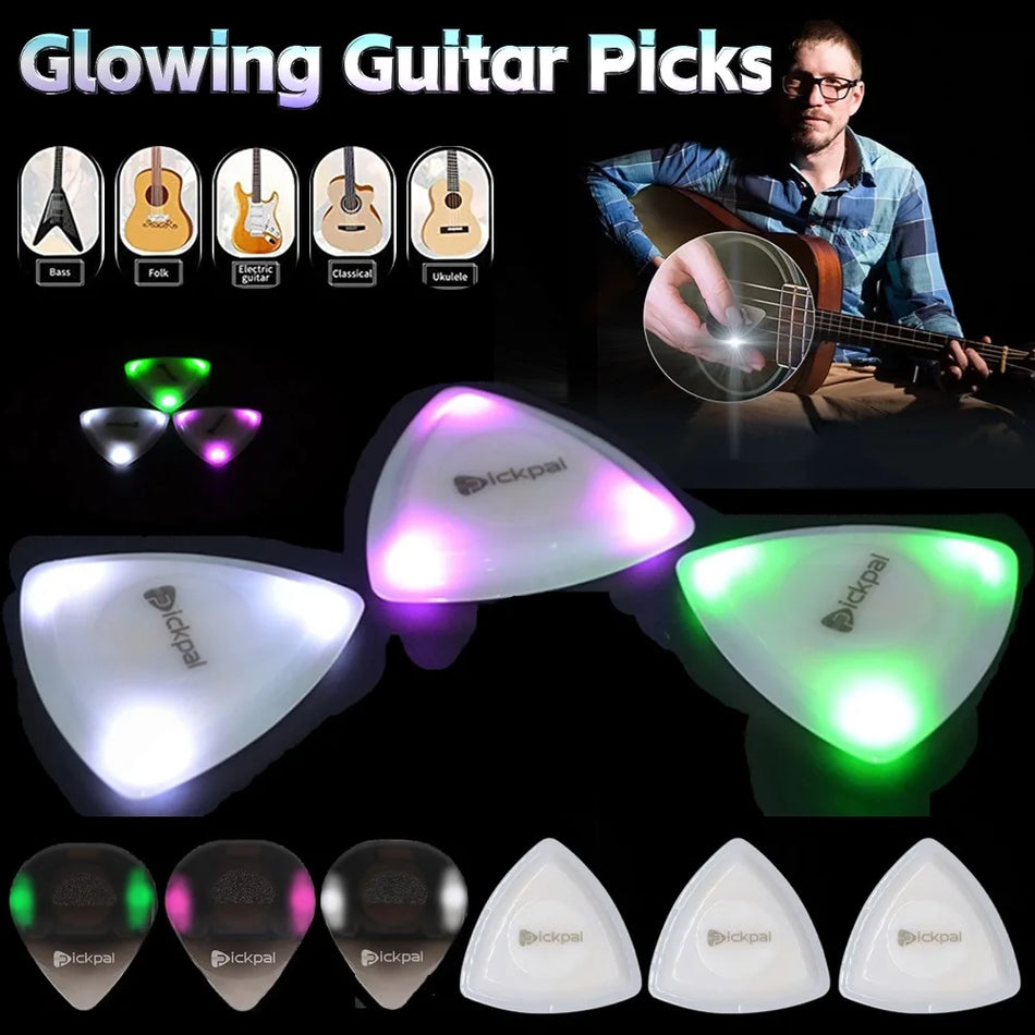 Dotik Luminous Guitar Picks With LED Light For Electric Bass
