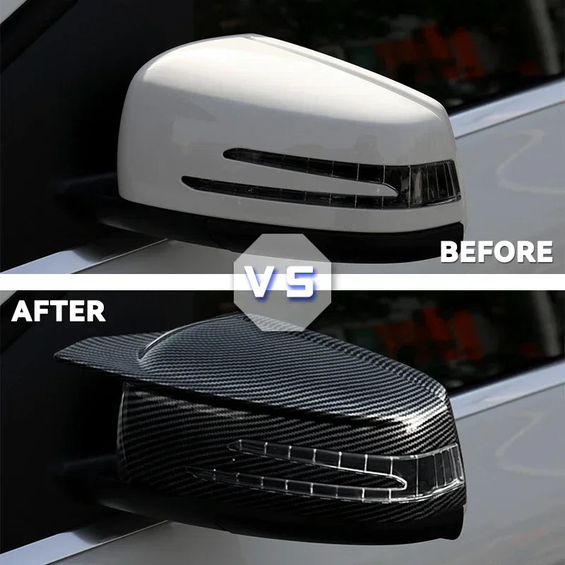 Coperture per copri specchietti laterali Mercedes Benz in ABS nere sostitutive