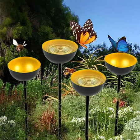 Bee Watering Station &ndash; Elegant Metal Stakes Garden Decor Blue / CHINA