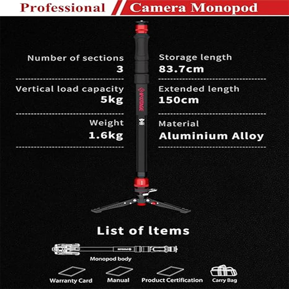 IFOOTAGE Cobra 3 Monopod A150S-u2162 &ndash; One-Touch Lifting