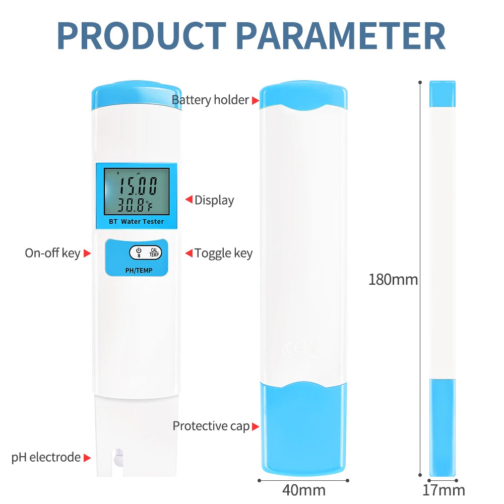 Bluetooth PH Meter 5 In 1 Water Quality Pen &ndash; Fast Readouts