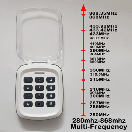 Multi-Frequency Wireless Keypad Garage Door Remote Control