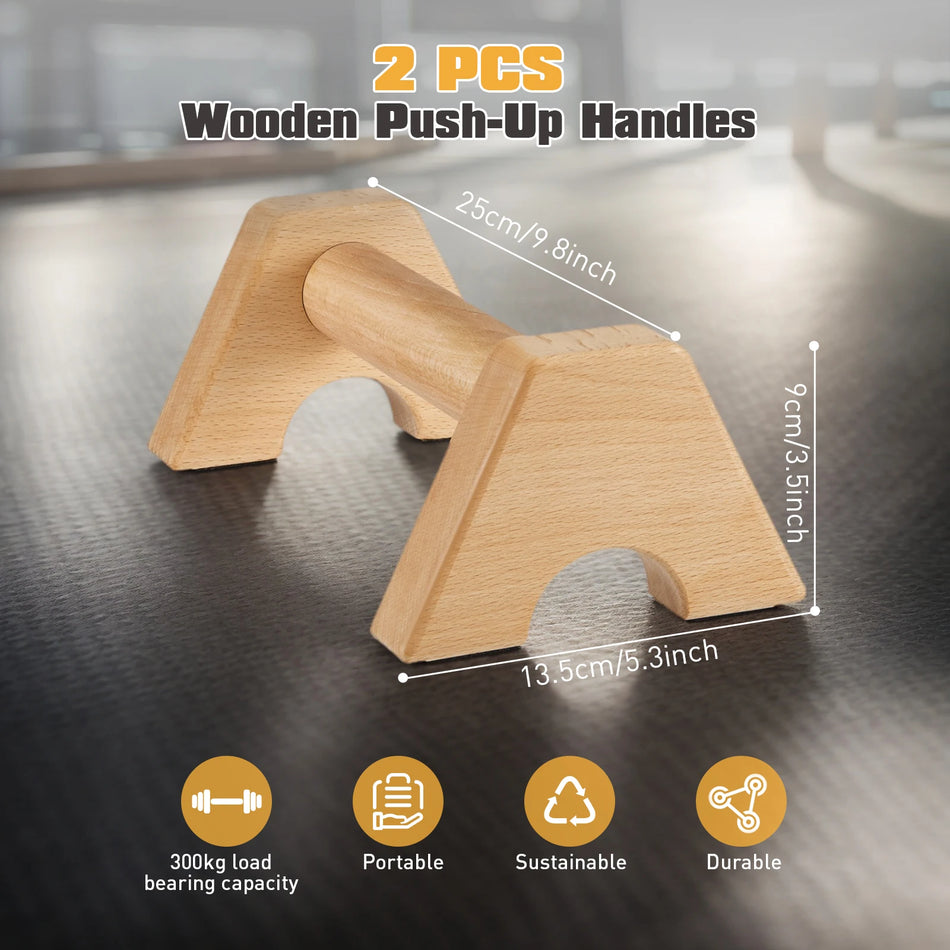 Barras de Flexiones de Madera Parallettes para Entrenamientos en Casa Antideslizantes