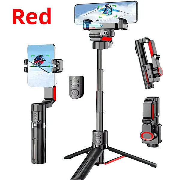 MEUYAG AI Face Tracking Gimbal Stabilizer with Bluetooth Shutter Red